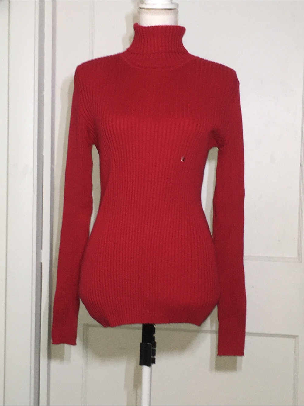 GAP Red Ribbed Turtleneck Sweater
